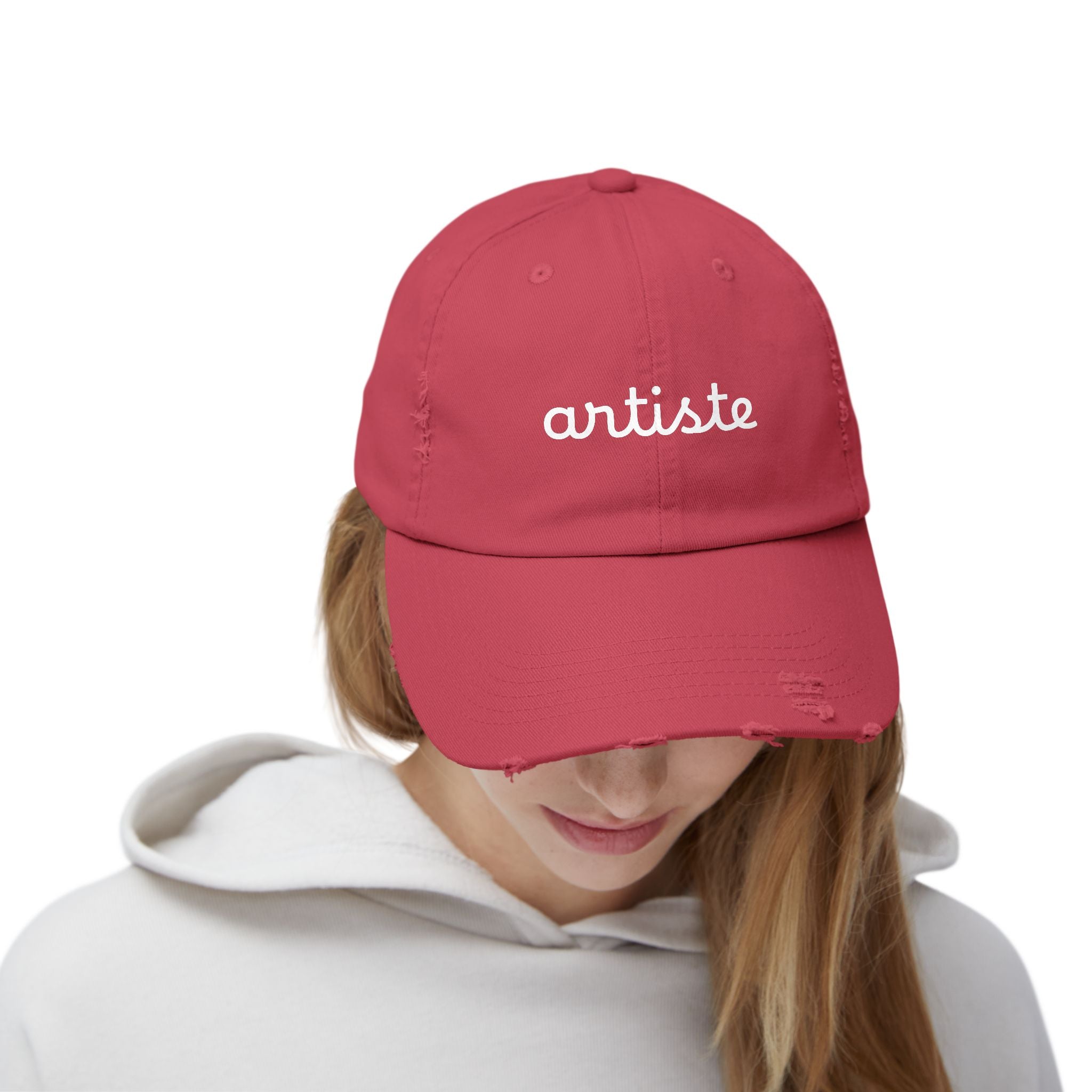 Unisex Distressed 'Artiste' Cap - Multi Colors