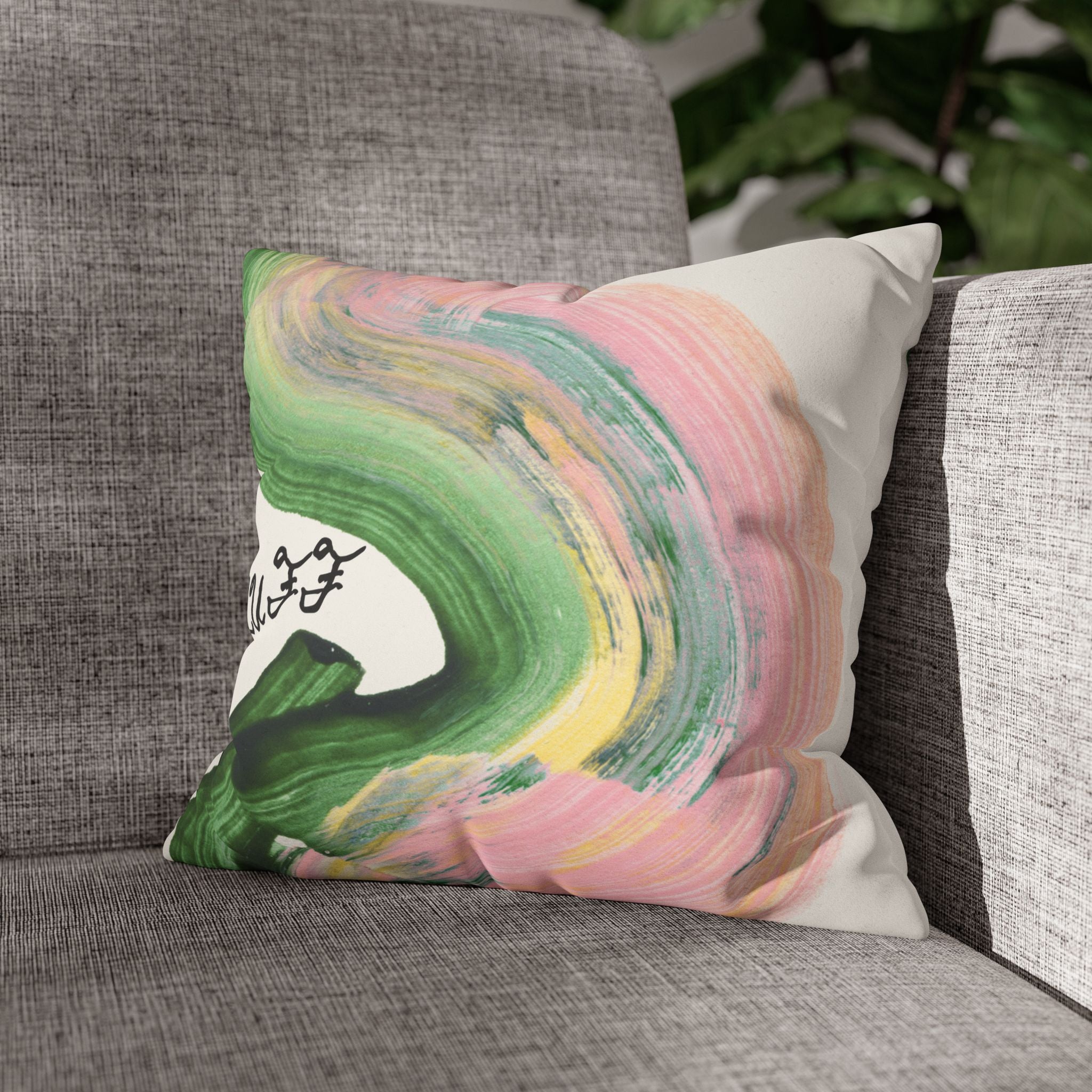 Abstract Brushstroke Faux Suede Pillowcase