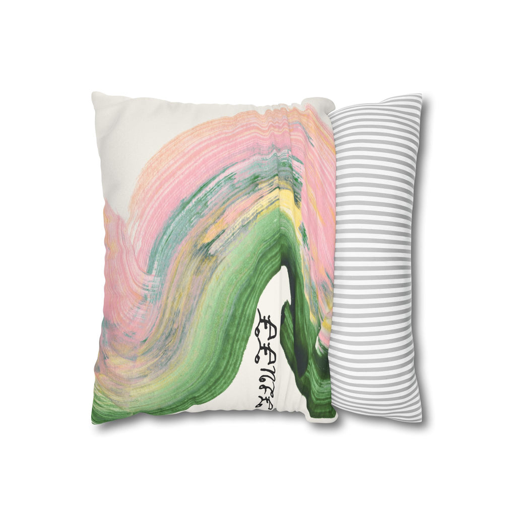 Abstract Brushstroke Faux Suede Pillowcase