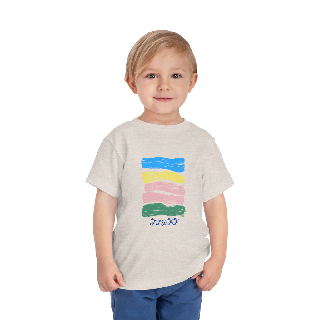 Toddler Tee — Colorful Brushstroke Stack Graphic (Kids Short Sleeve)