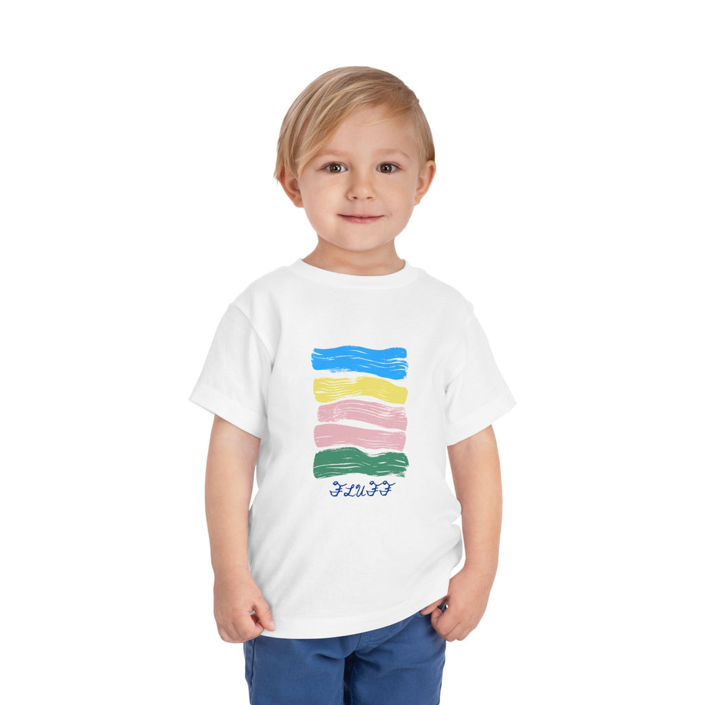 Toddler Tee — Colorful Brushstroke Stack Graphic (Kids Short Sleeve)
