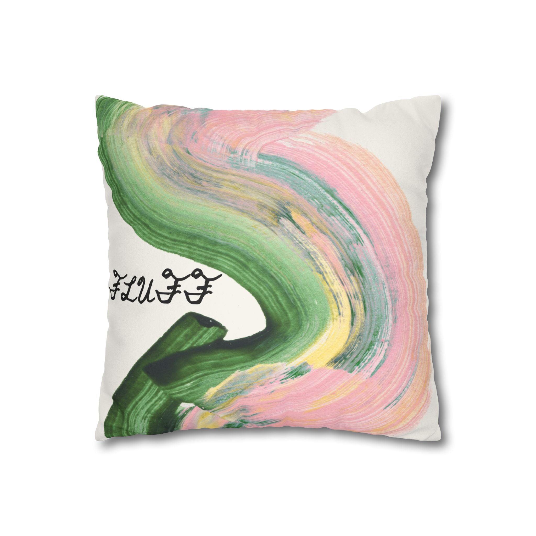 Abstract Brushstroke Faux Suede Pillowcase