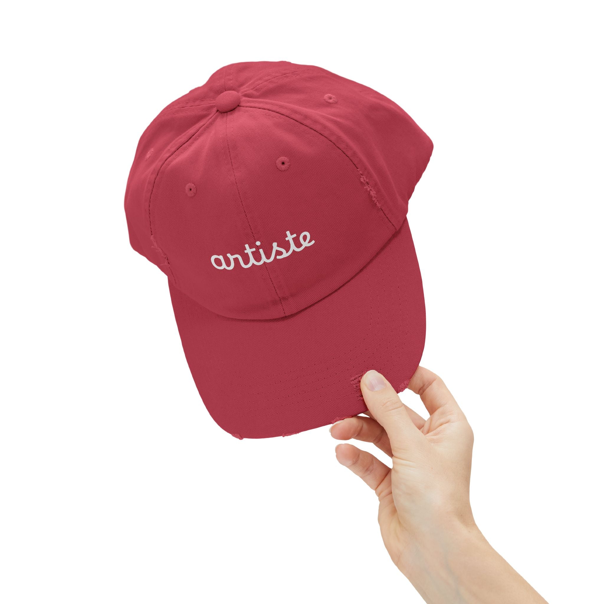 Unisex Distressed 'Artiste' Cap - Multi Colors