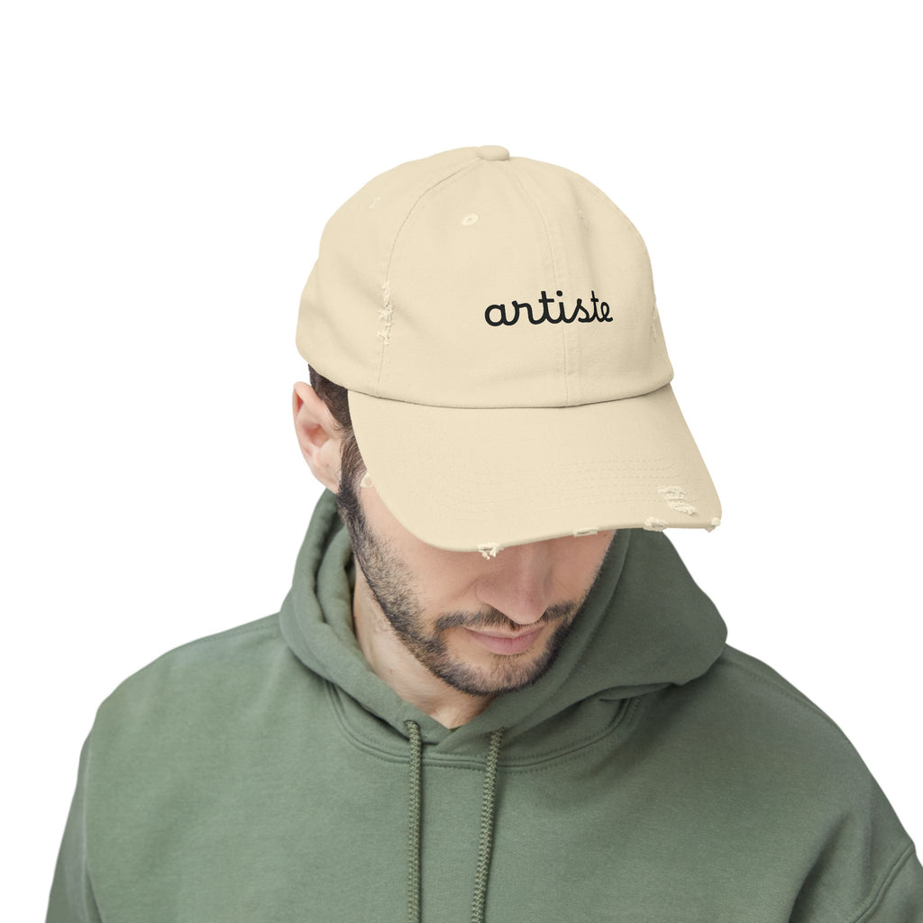 Unisex Distressed 'Artiste' Cap - Multi Colors