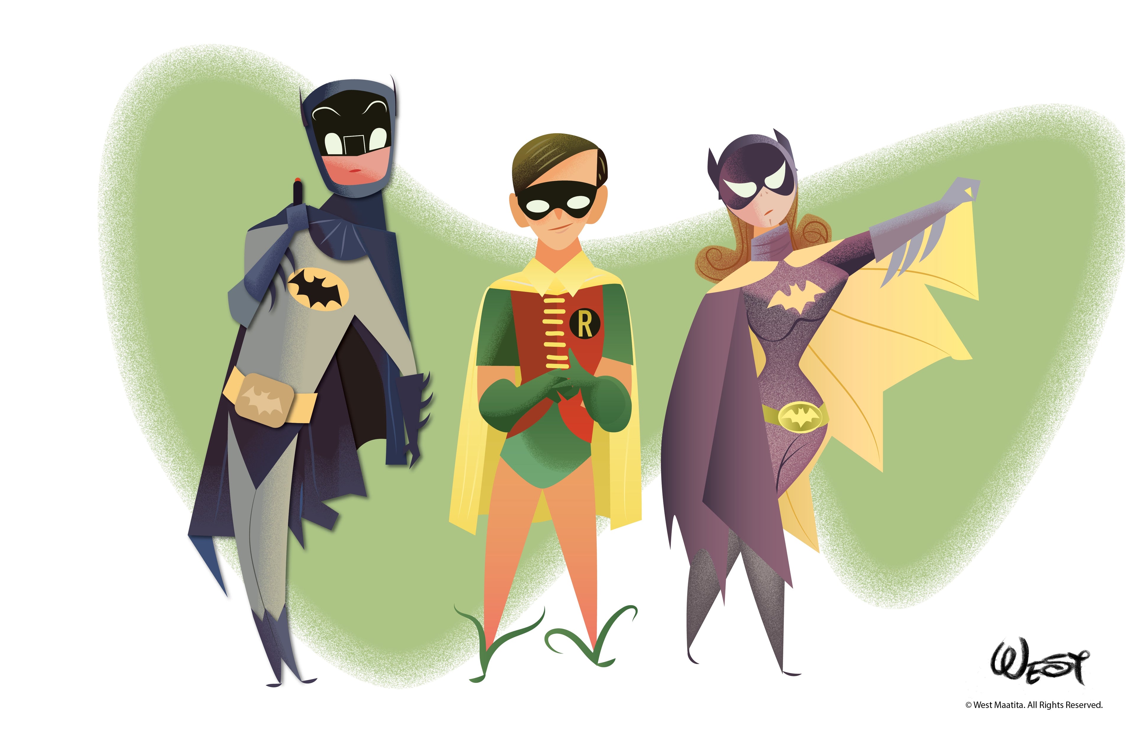 Batman Trio Print by Welison Design Studio