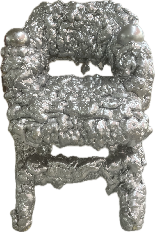 Chrome Puff Chair - Fluff - 
