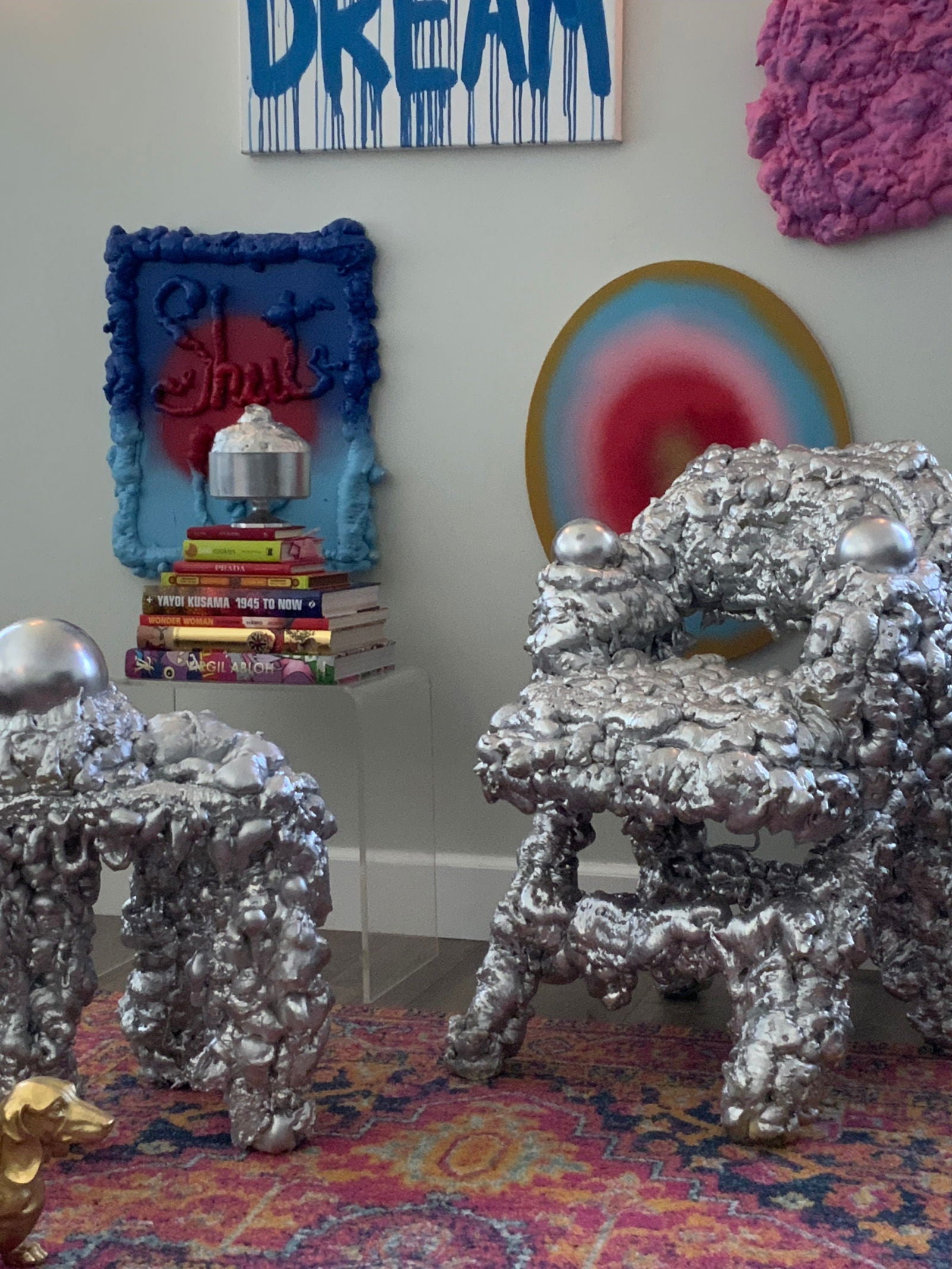 Chrome Puff Chair - Fluff - 