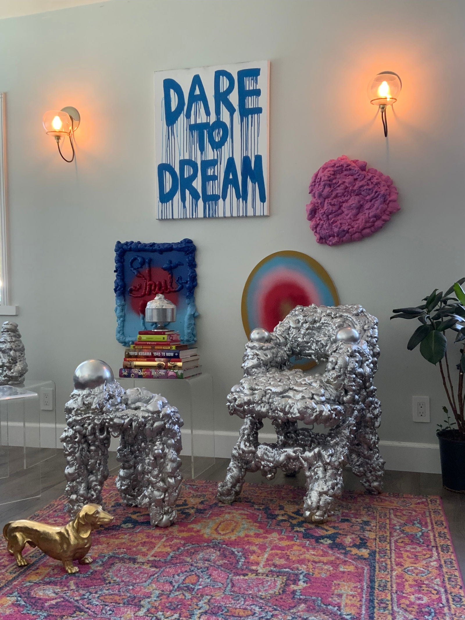 Chrome Puff Chair - Fluff - 