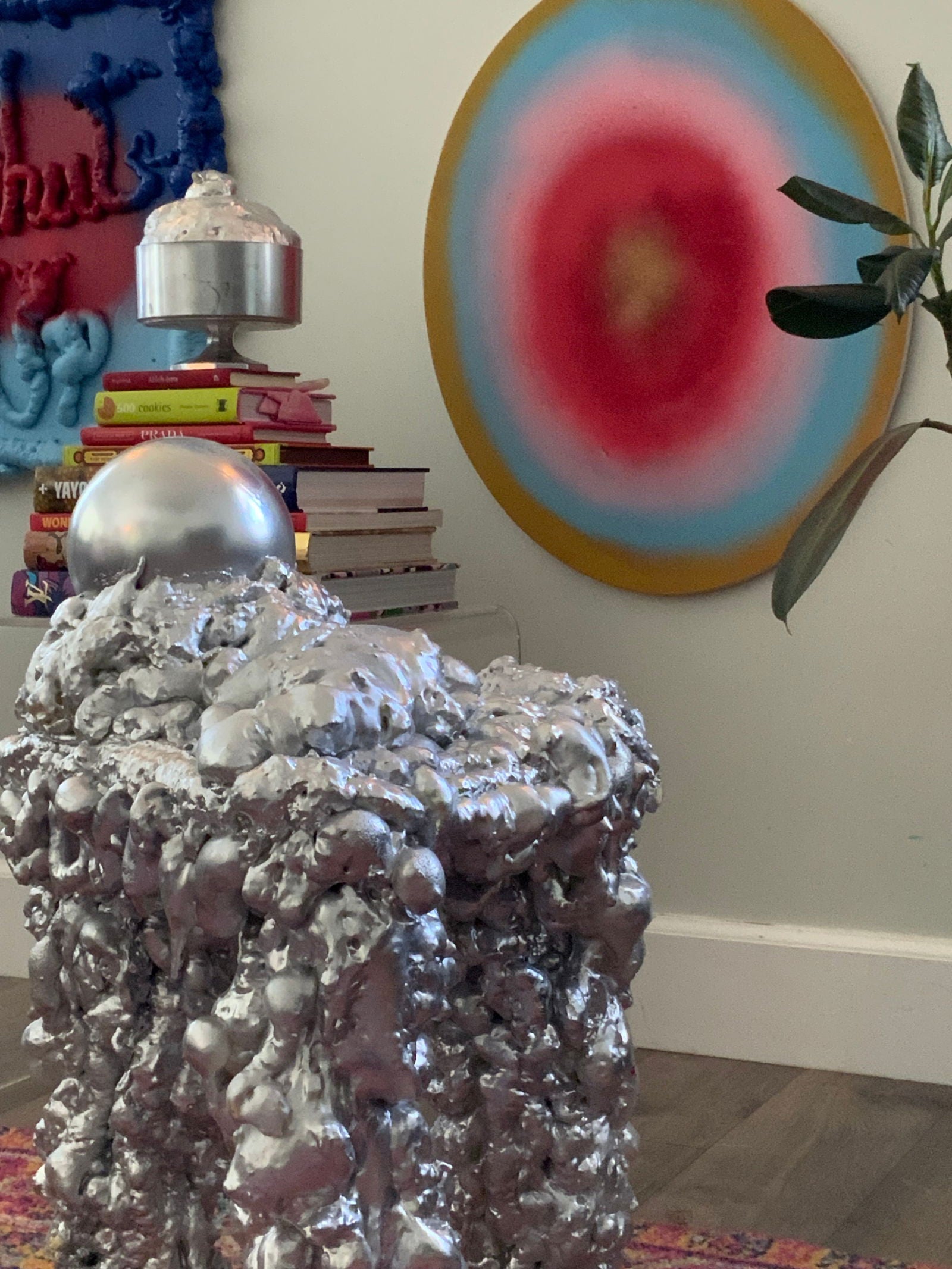 Chrome Puff Side Table - Fluff - 