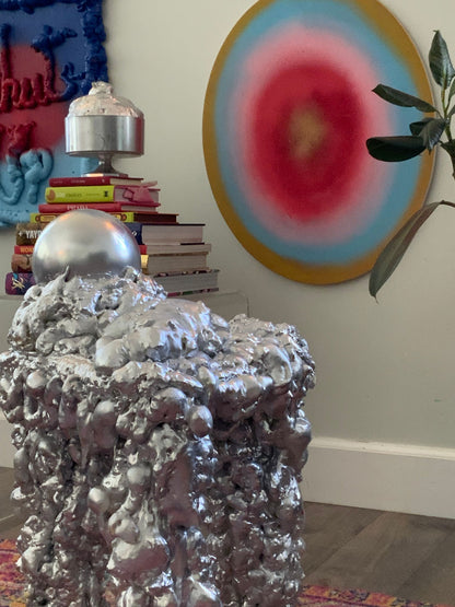 Chrome Puff Side Table - Fluff - 