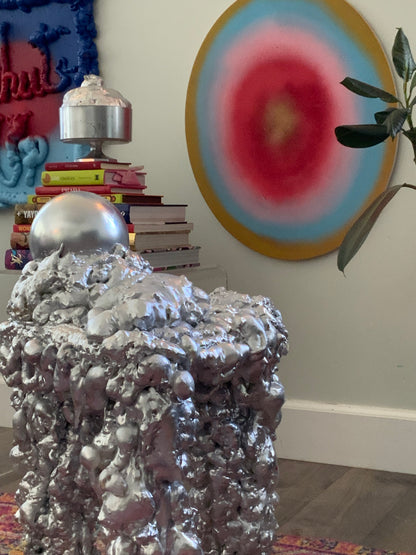 Chrome Puff Side Table