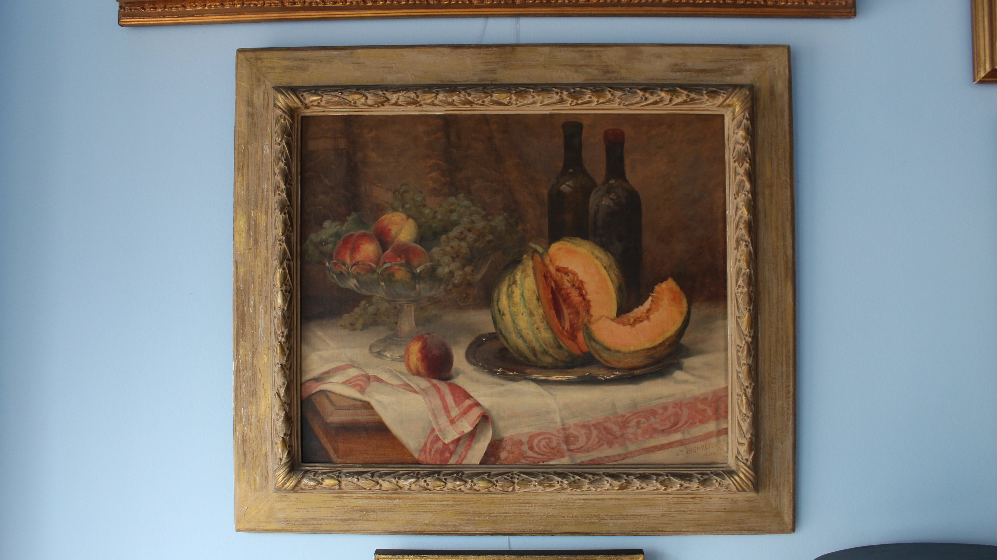 Gustave Bienvetu "Still Life with Melon"