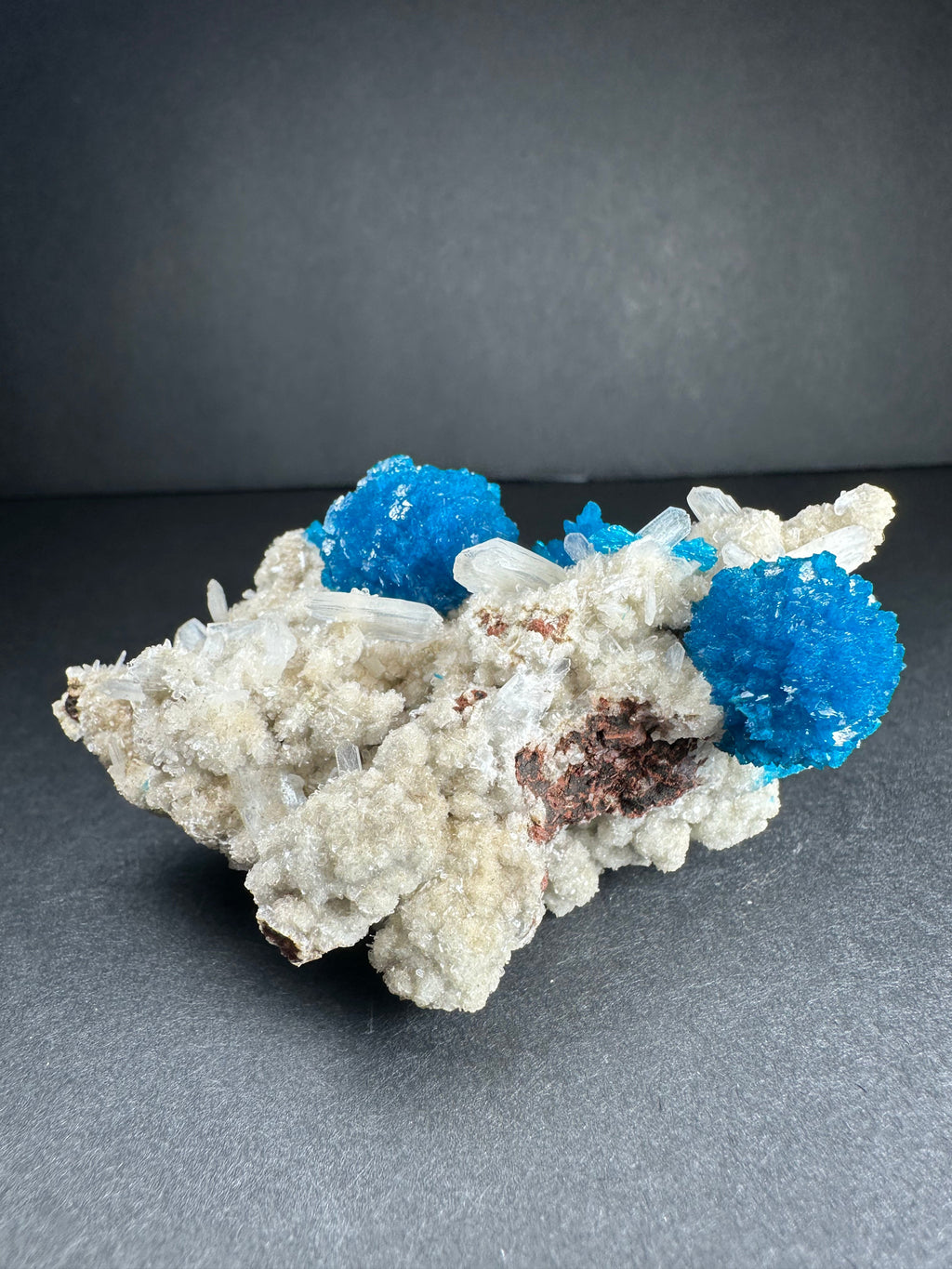 Cavansite with Stilbite on Matrix from Pune, Maharashtra, India