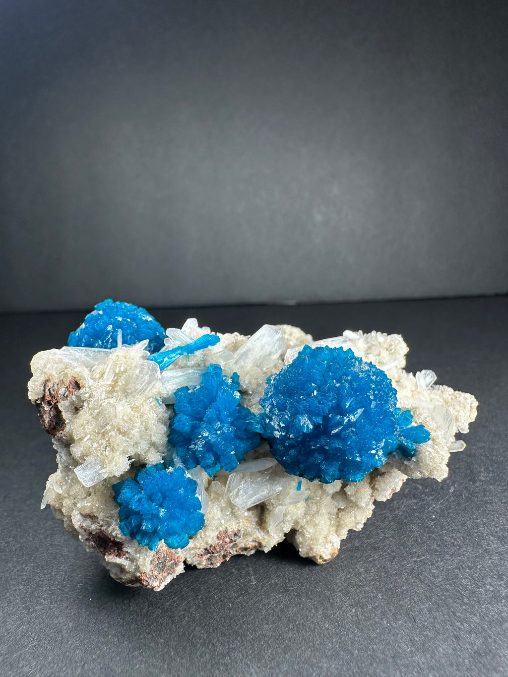 Cavansite with Stilbite on Matrix from Pune, Maharashtra, India