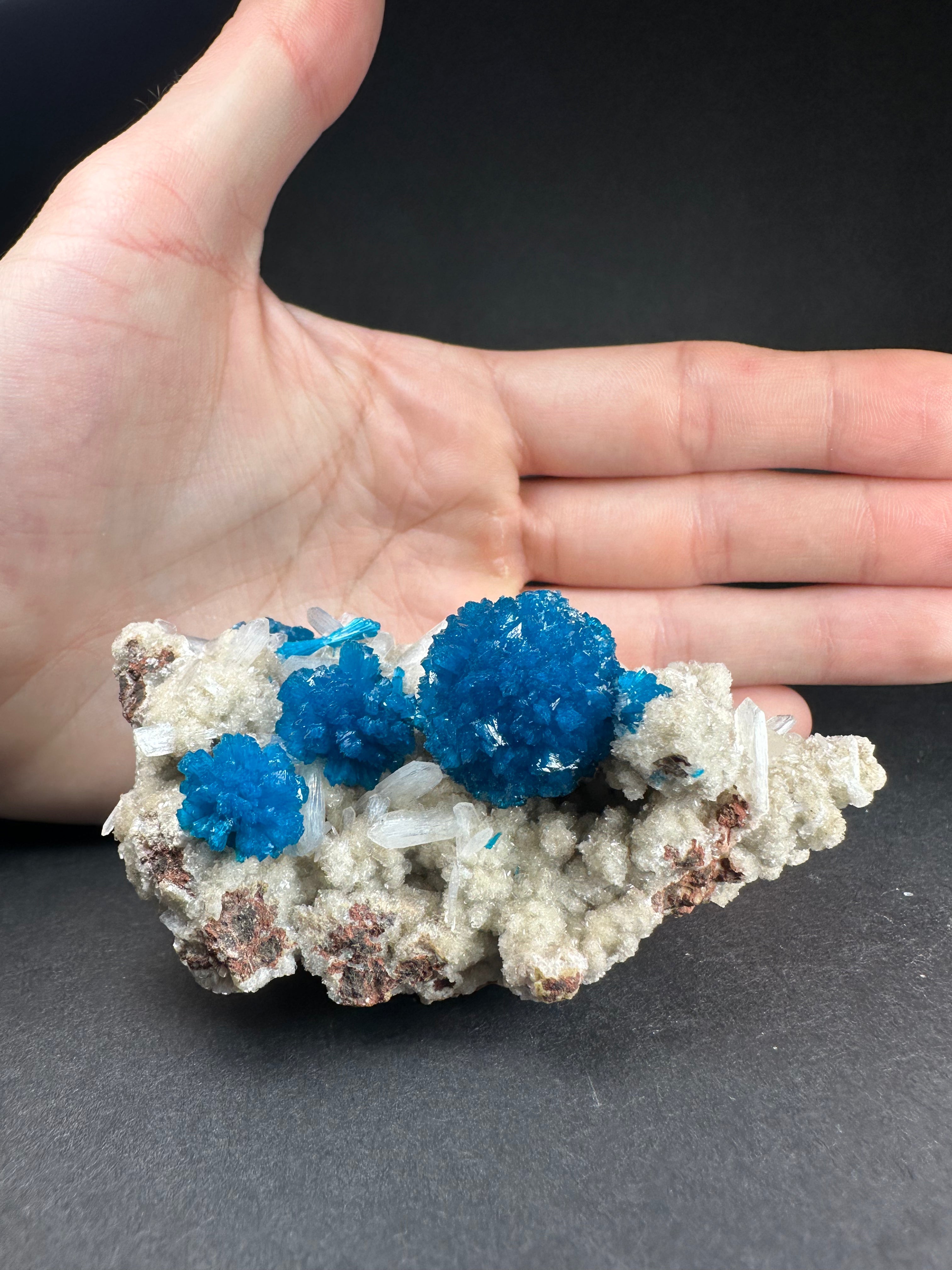 Cavansite with Stilbite on Matrix from Pune, Maharashtra, India