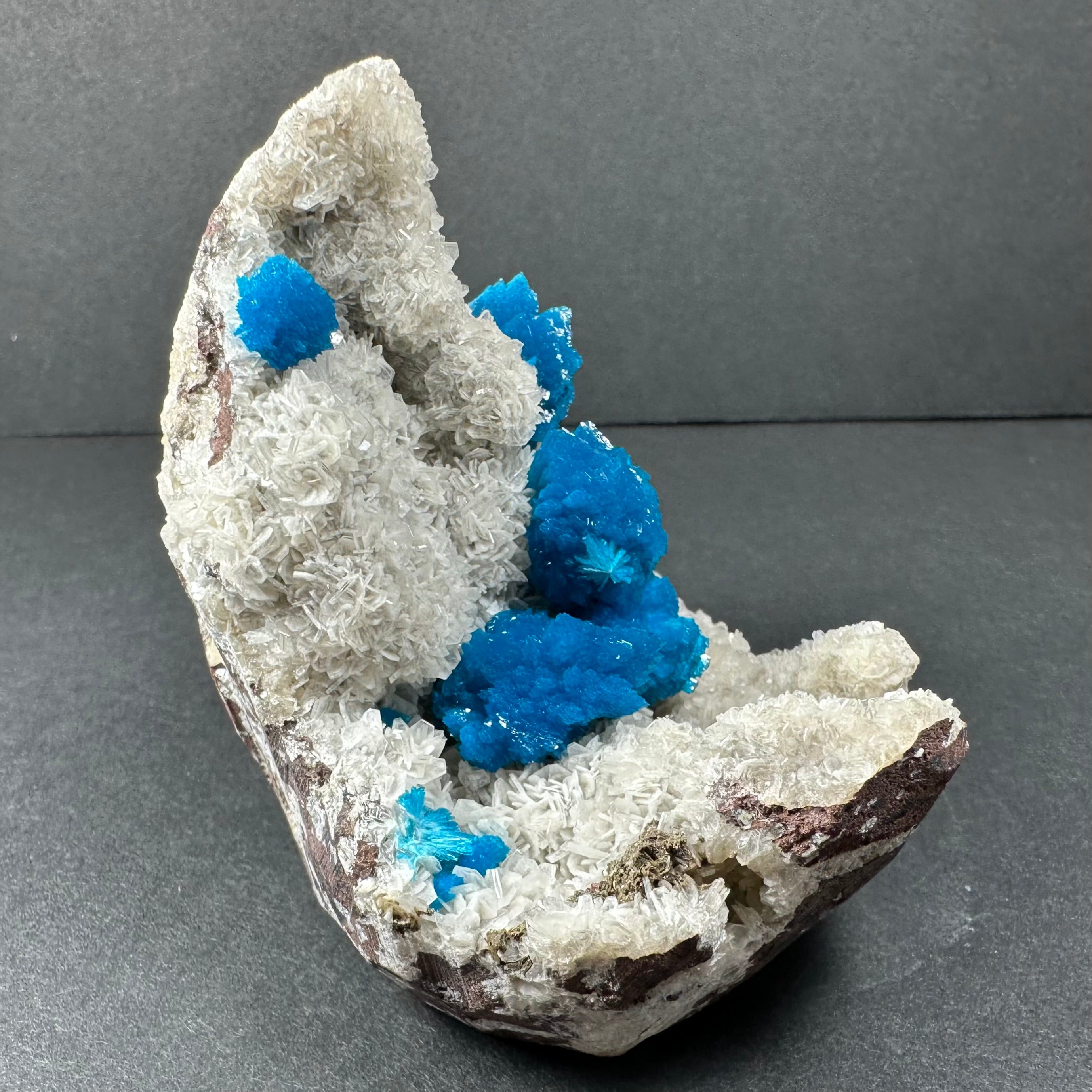 Cavansite with White Stilbite on Matrix Maharashtra, Pune, India