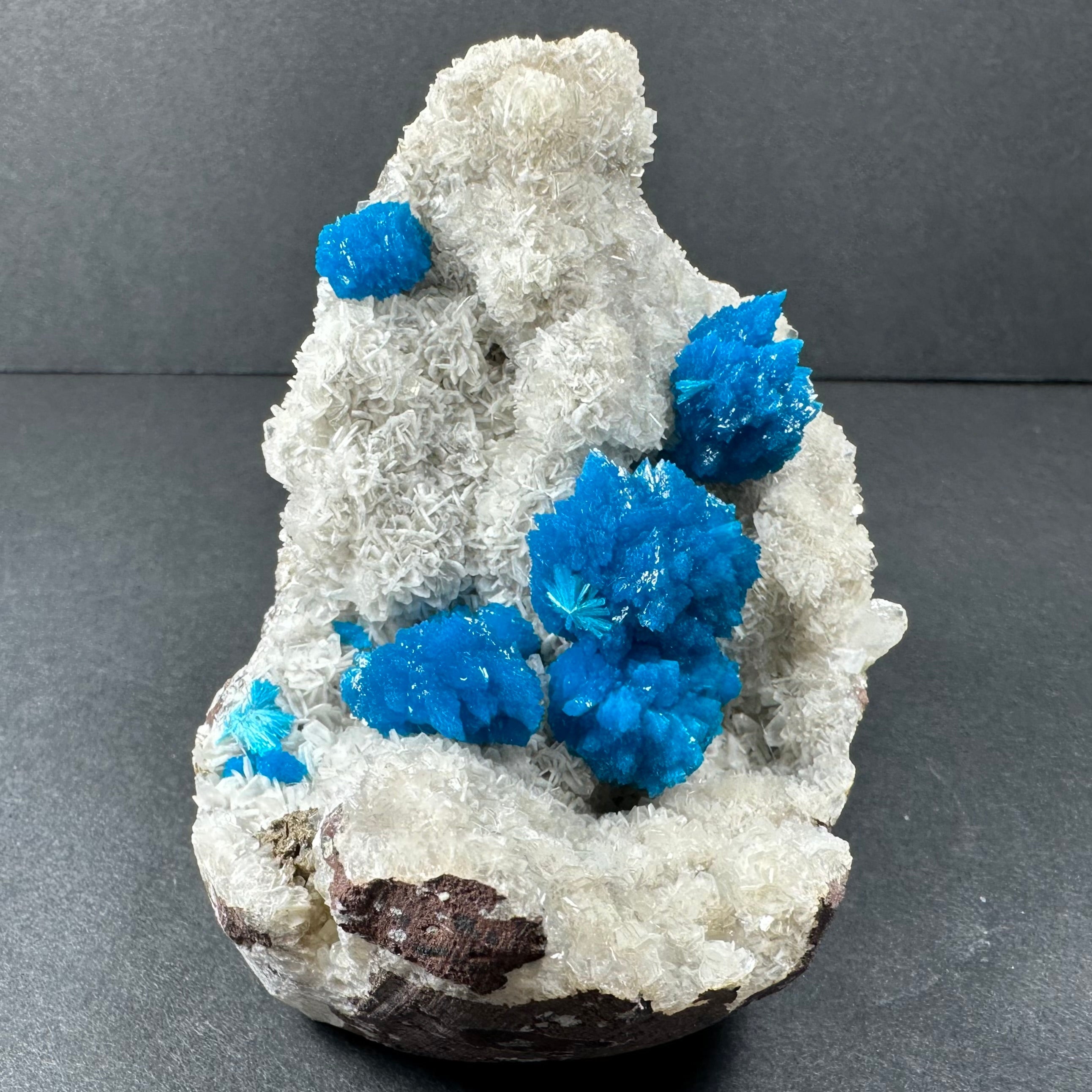 Cavansite with White Stilbite on Matrix Maharashtra, Pune, India