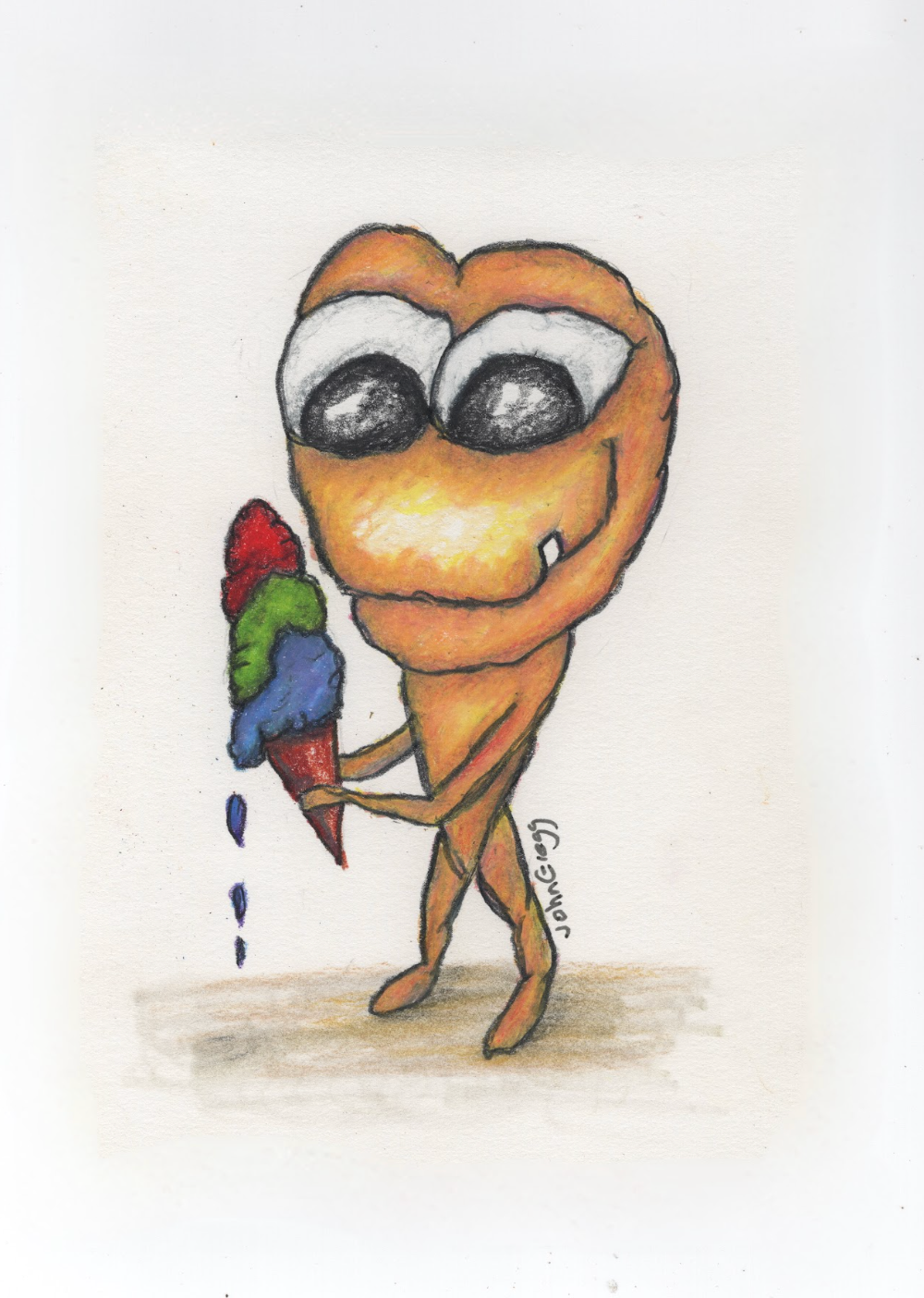 Yellow Coffee Bean with an Ice Cream Cone by John Gregg