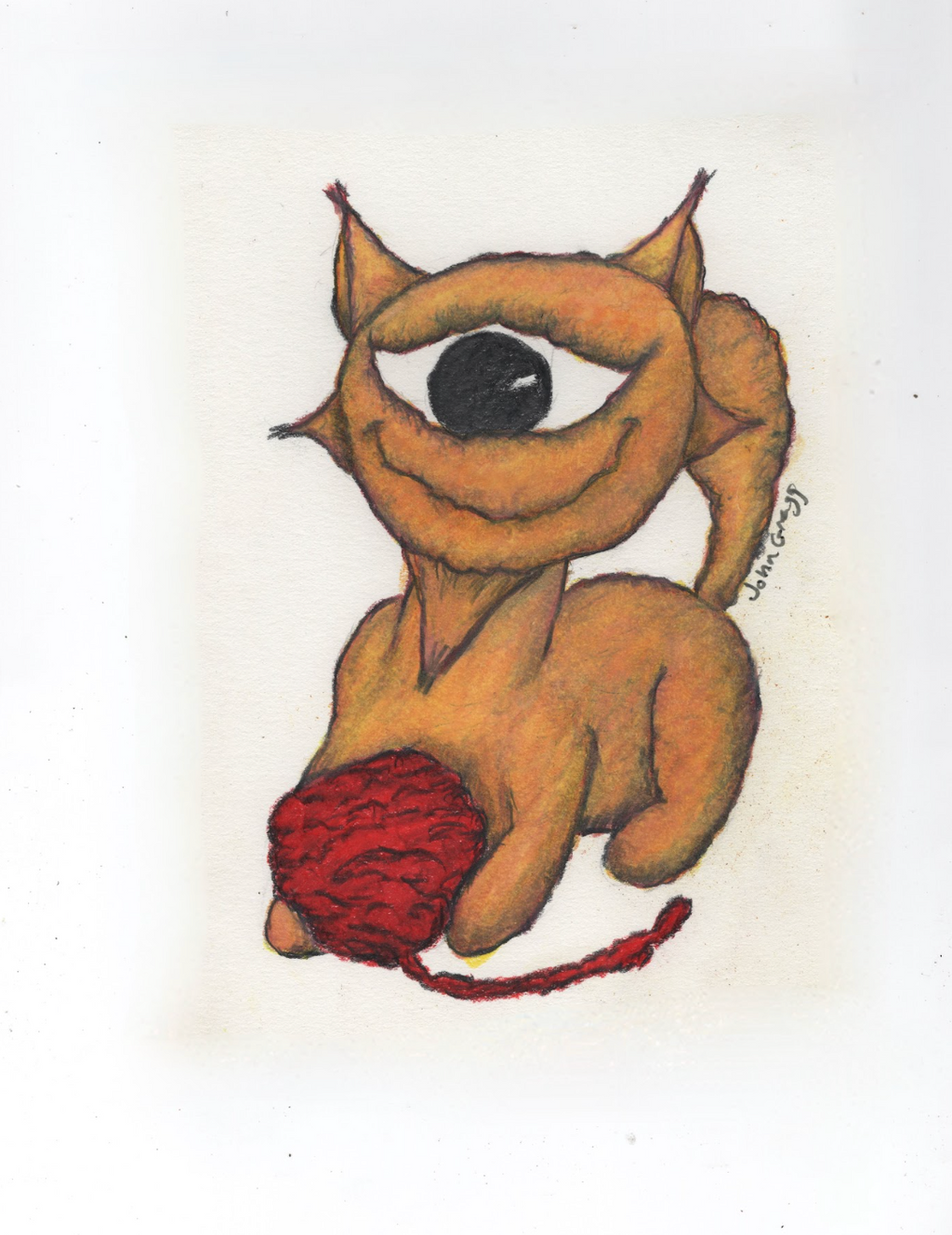 Yellow Cycat with Yarn by John Gregg