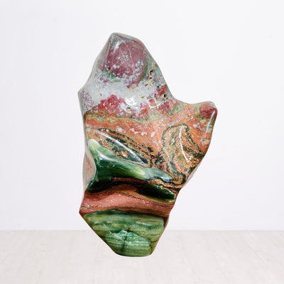 Extra Large Rare Ocean Jasper Polished Freeform – Gallery-Grade Sculpture with Multicolored Landscape Patterns (101 lbs / 46 kg)